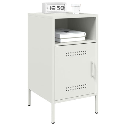 Mesas de cabeceira 2 pcs 36x39x68 cm aço branco