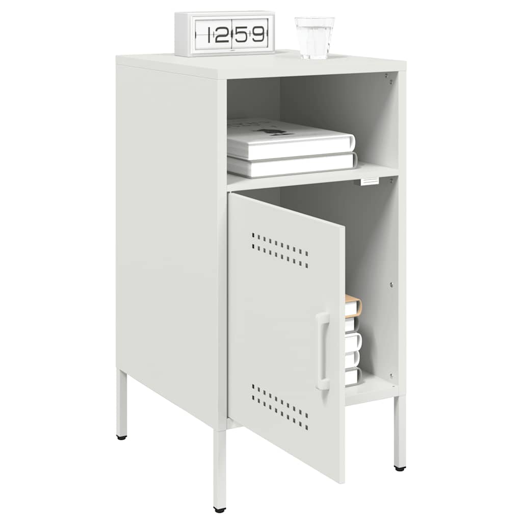 Mesas de cabeceira 2 pcs 36x39x68 cm aço branco