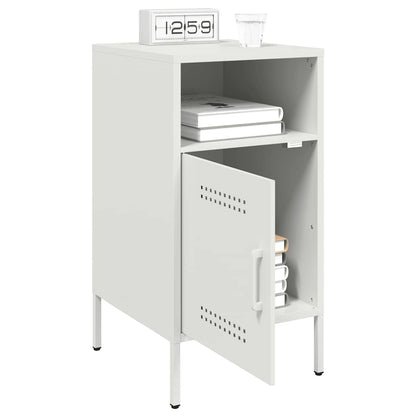 Mesas de cabeceira 2 pcs 36x39x68 cm aço branco