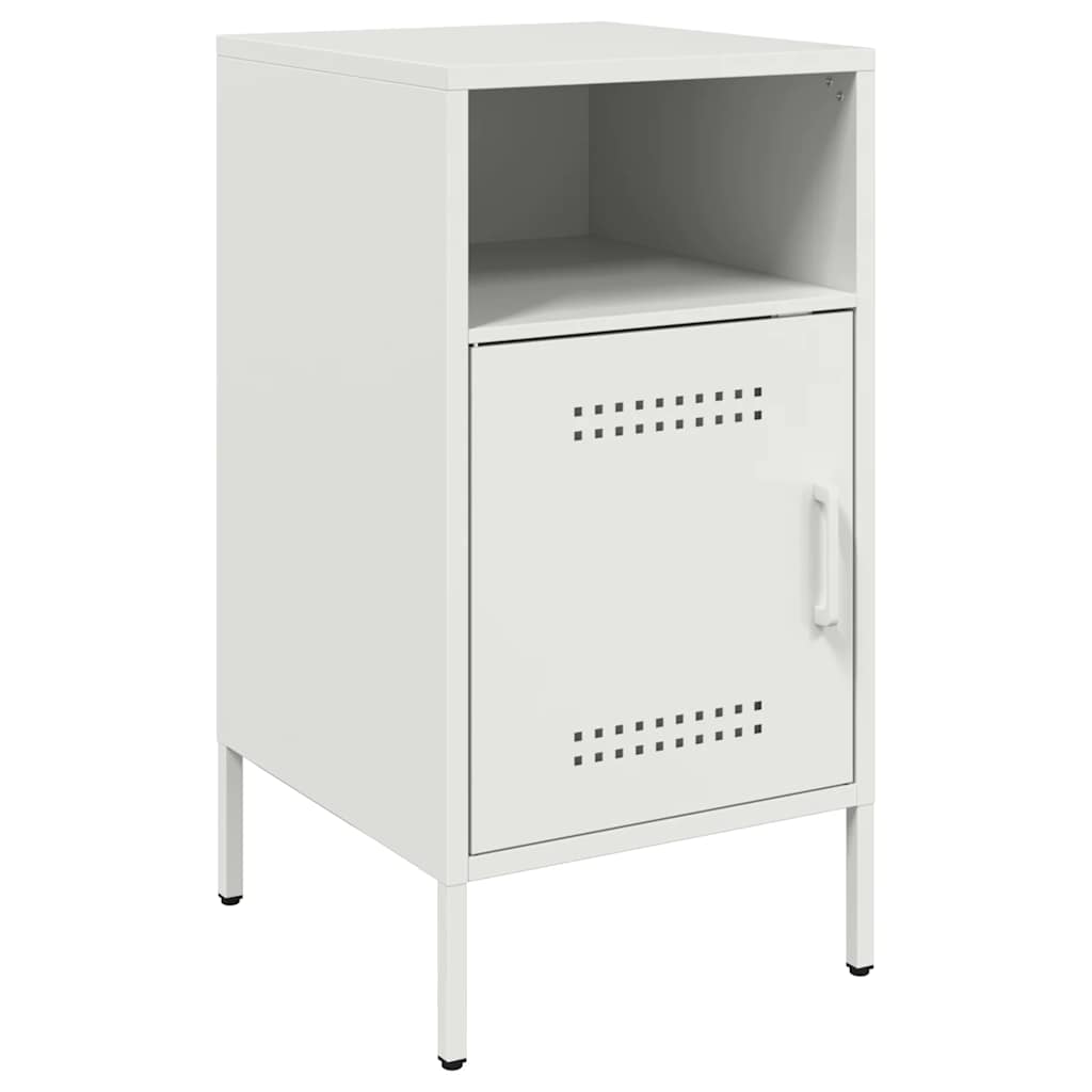 Mesas de cabeceira 2 pcs 36x39x68 cm aço branco