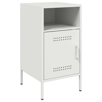 Mesas de cabeceira 2 pcs 36x39x68 cm aço branco