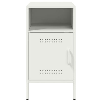 Mesas de cabeceira 2 pcs 36x39x68 cm aço branco