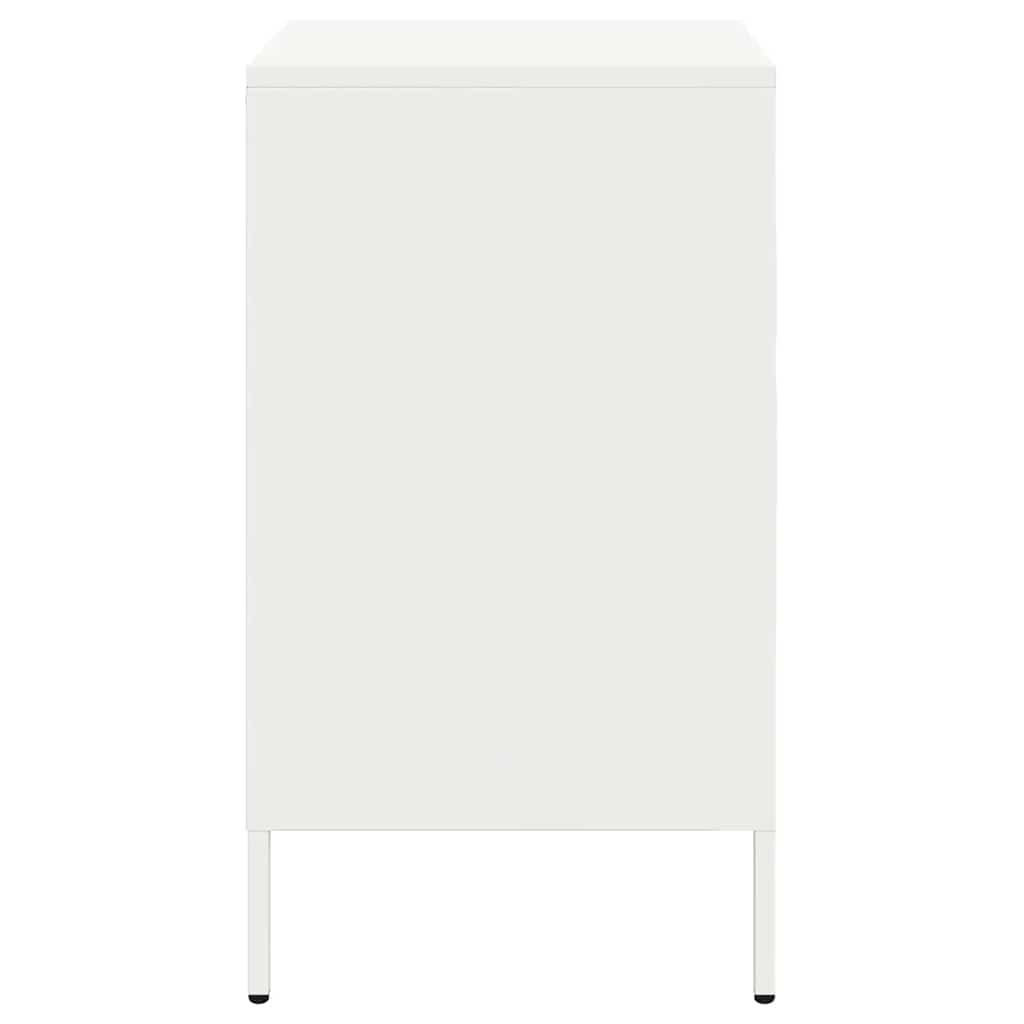 Mesas de cabeceira 2 pcs 36x39x68 cm aço branco