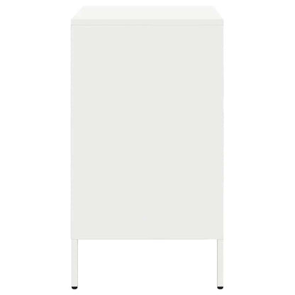 Mesas de cabeceira 2 pcs 36x39x68 cm aço branco