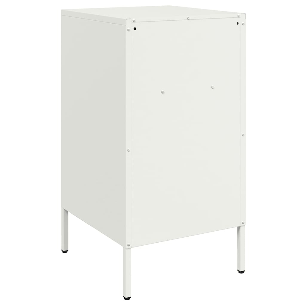 Mesas de cabeceira 2 pcs 36x39x68 cm aço branco