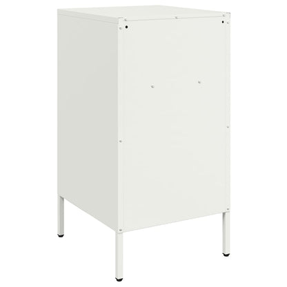 Mesas de cabeceira 2 pcs 36x39x68 cm aço branco