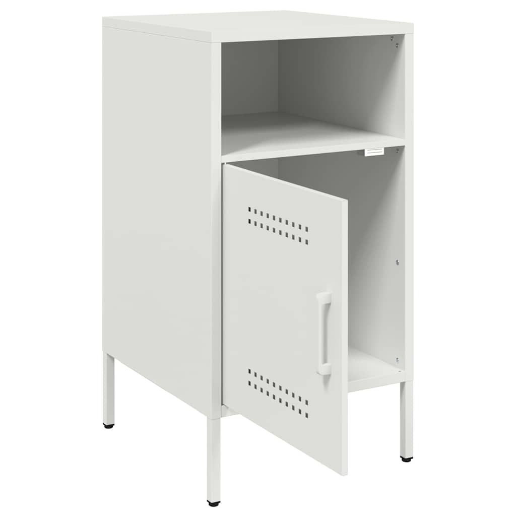 Mesas de cabeceira 2 pcs 36x39x68 cm aço branco