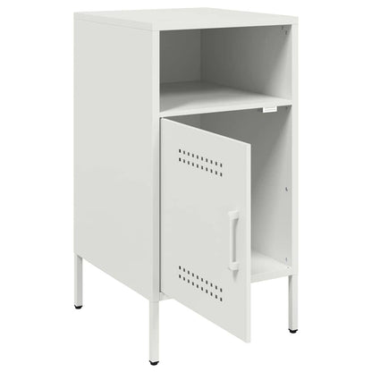 Mesas de cabeceira 2 pcs 36x39x68 cm aço branco