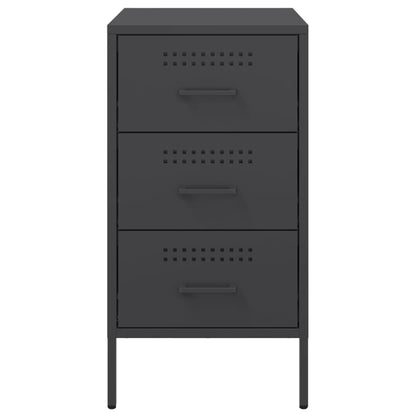 Mesas de cabeceira 2 pcs 36x39x68 cm aço preto
