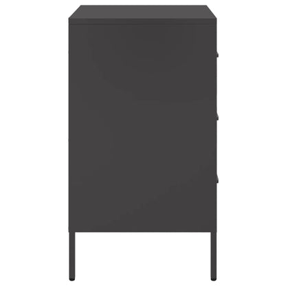 Mesas de cabeceira 2 pcs 36x39x68 cm aço preto