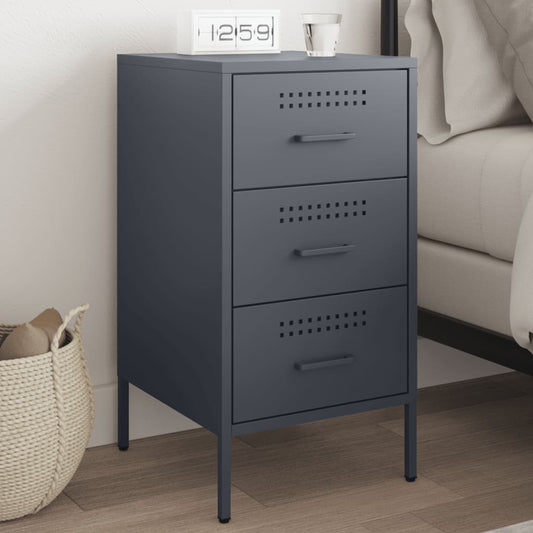 Mesa de cabeceira 36x39x68 cm aço antracite