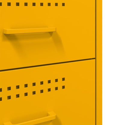 Mesa de cabeceira 36x39x68 cm aço amarelo mostarda