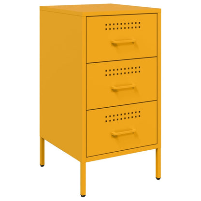 Mesas de cabeceira 2 pcs 36x39x68 cm aço amarelo mostarda