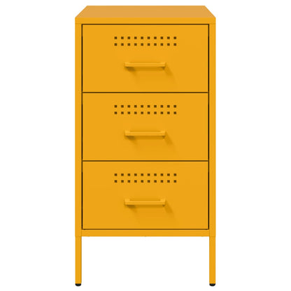 Mesas de cabeceira 2 pcs 36x39x68 cm aço amarelo mostarda