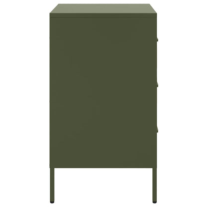 Mesa de cabeceira 36x39x68 cm aço verde-azeitona