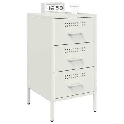 Mesas de cabeceira 2 pcs 36x39x68 cm aço branco