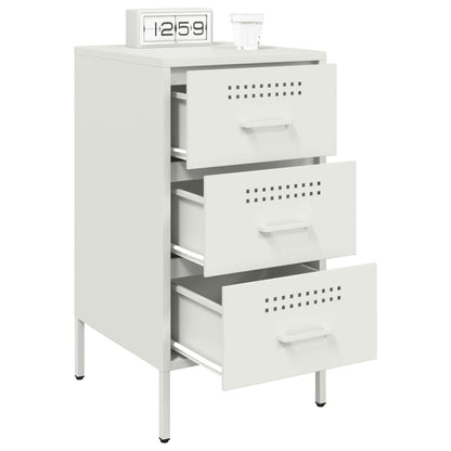 Mesas de cabeceira 2 pcs 36x39x68 cm aço branco