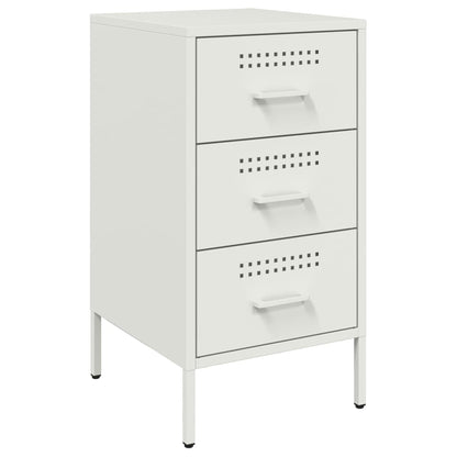 Mesas de cabeceira 2 pcs 36x39x68 cm aço branco