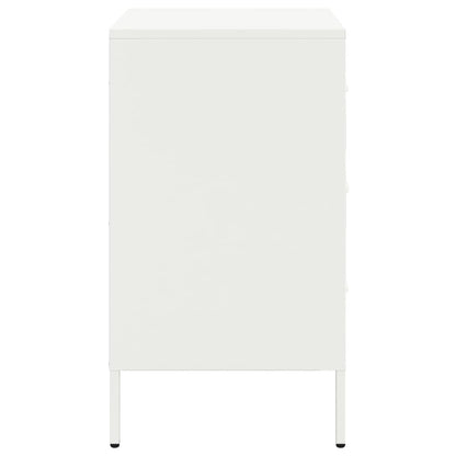 Mesas de cabeceira 2 pcs 36x39x68 cm aço branco
