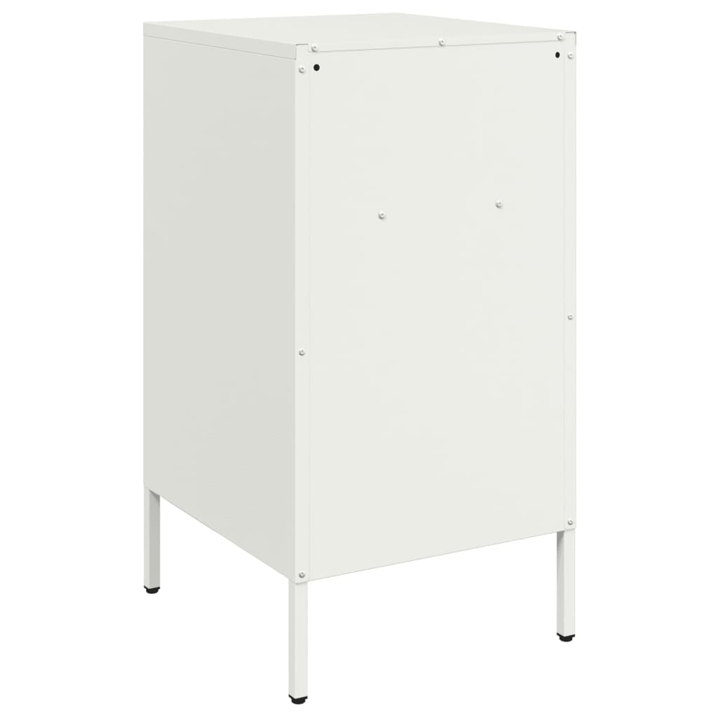 Mesas de cabeceira 2 pcs 36x39x68 cm aço branco