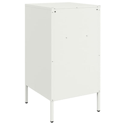 Mesas de cabeceira 2 pcs 36x39x68 cm aço branco
