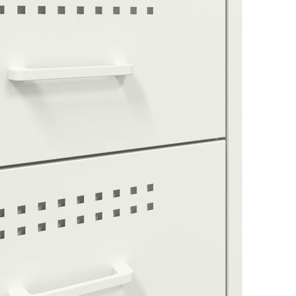 Mesas de cabeceira 2 pcs 36x39x68 cm aço branco