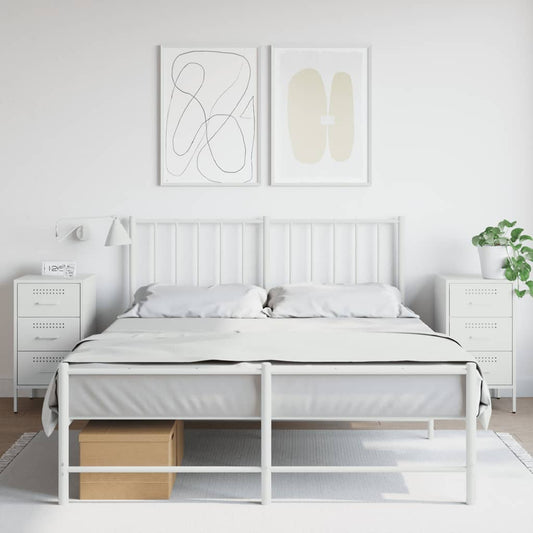 Mesas de cabeceira 2 pcs 36x39x68 cm aço branco