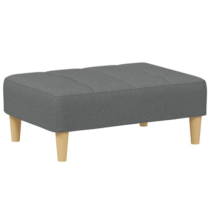 Sofá-cama de 2 lugares c/ apoio de pés tecido cinzento-escuro