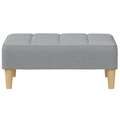 2-seater sofa bed with footrest in light grey fabric