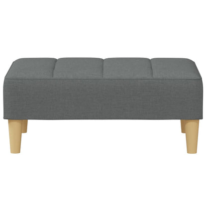 Sofá-cama de 2 lugares c/ apoio de pés tecido cinzento-escuro