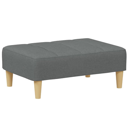 Sofá-cama de 2 lugares c/ apoio de pés tecido cinzento-escuro