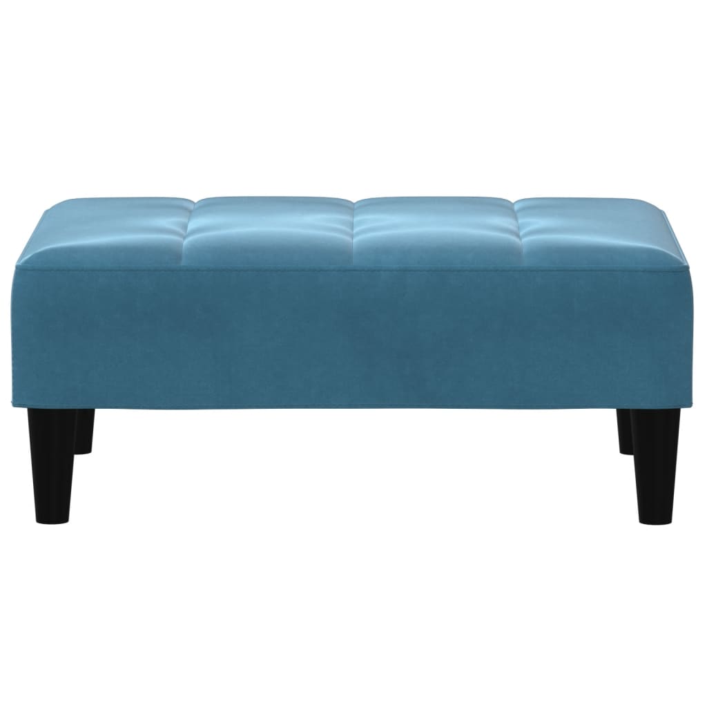 Sofá-cama 2 lugares c/ apoio de pés veludo azul