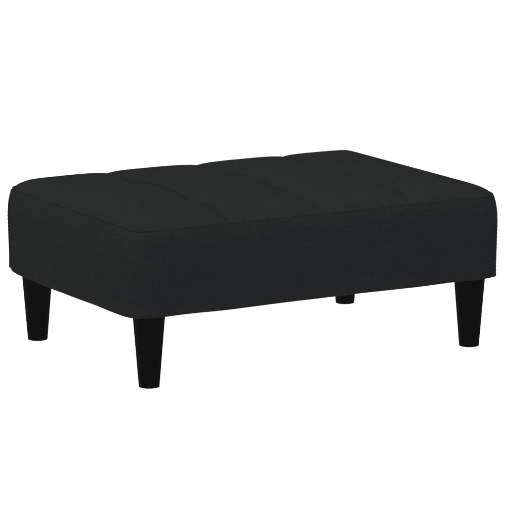 Sofá-cama 2 lugares c/ apoio de pés veludo preto