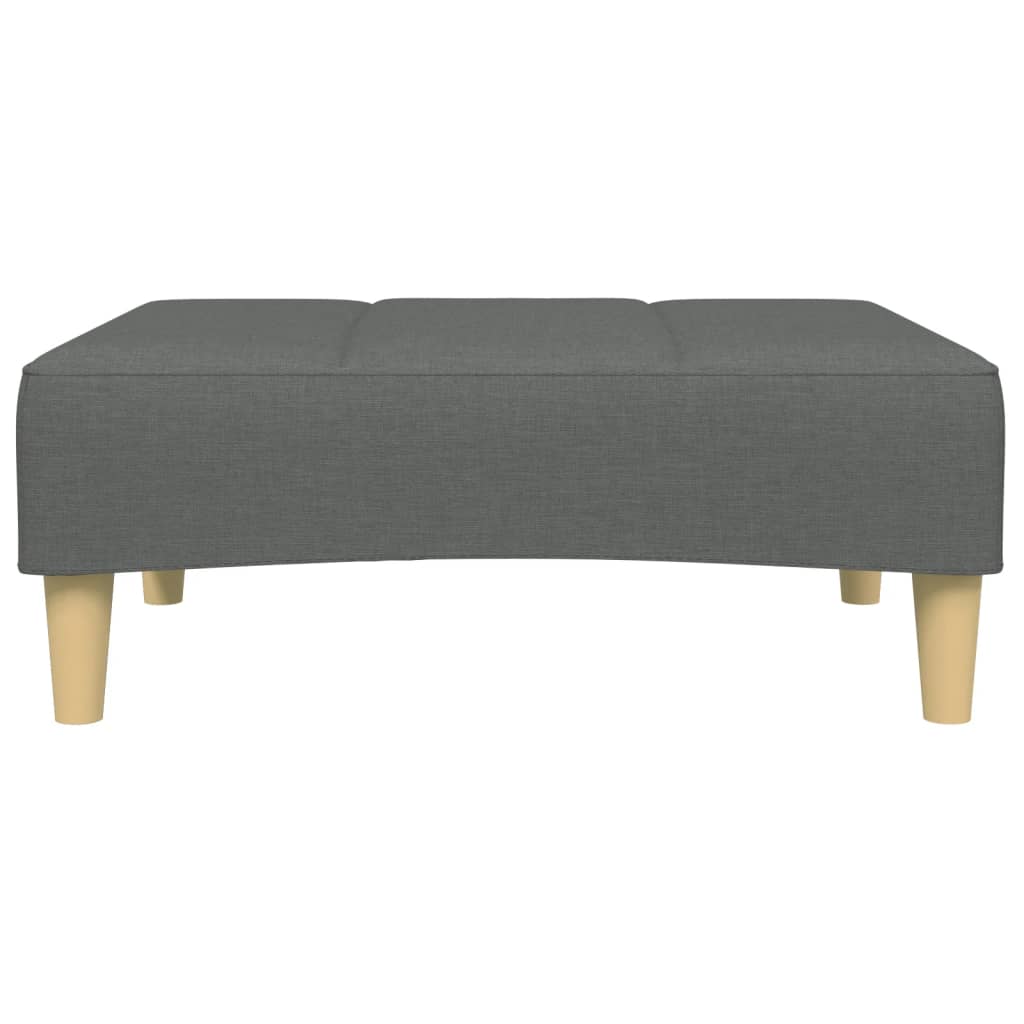 Sofá-cama de 2 lugares c/ apoio de pés tecido cinzento-escuro