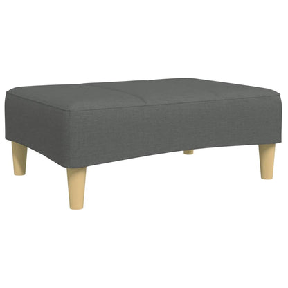 Sofá-cama de 2 lugares c/ apoio de pés tecido cinzento-escuro