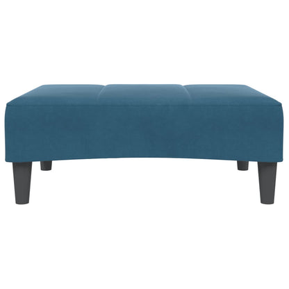 Sofá-cama 2 lugares c/ apoio de pés veludo azul
