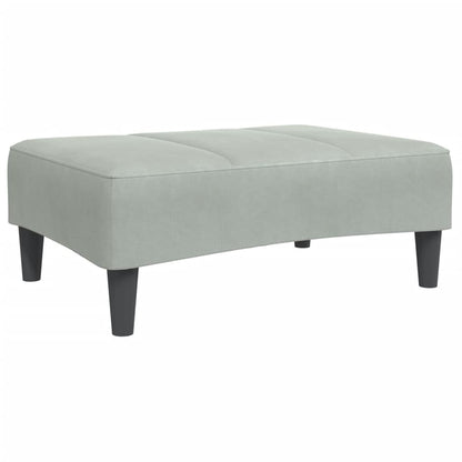 Sofá-cama 2 lugares c/ apoio de pés veludo cinza-claro