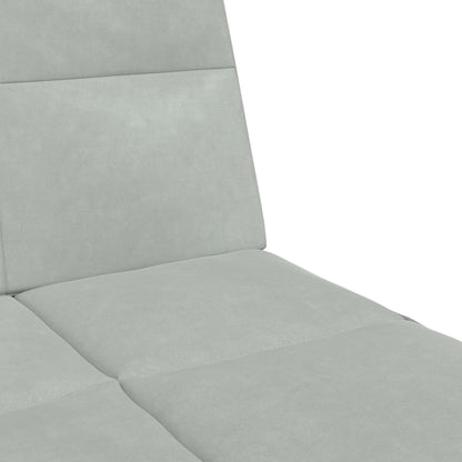 Sofá-cama 2 lugares c/ apoio de pés veludo cinza-claro