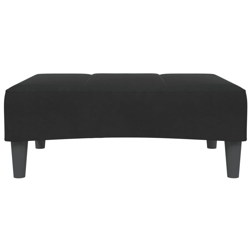 Sofá-cama 2 lugares c/ apoio de pés veludo preto