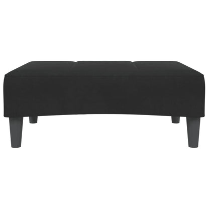 Sofá-cama 2 lugares c/ apoio de pés veludo preto