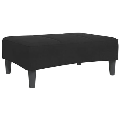 Sofá-cama 2 lugares c/ apoio de pés veludo preto