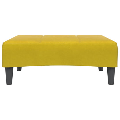 Sofá-cama 2 lugares c/ apoio de pés veludo amarelo