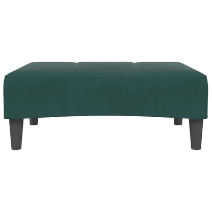 Sofá-cama 2 lugares c/ apoio de pés veludo verde-escuro