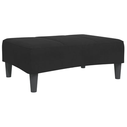 Sofá-cama 2 lugares c/ apoio de pés veludo preto
