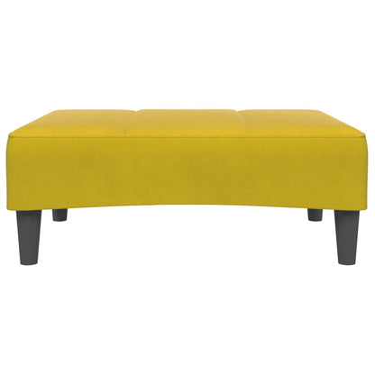 Sofá-cama 2 lugares c/ apoio de pés veludo amarelo