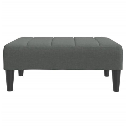 Sofá-cama de 2 lugares c/ apoio de pés tecido cinzento-escuro