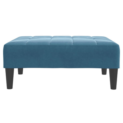 Sofá-cama 2 lugares c/ apoio de pés veludo azul