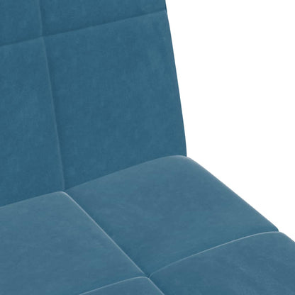 Sofá-cama 2 lugares c/ apoio de pés veludo azul