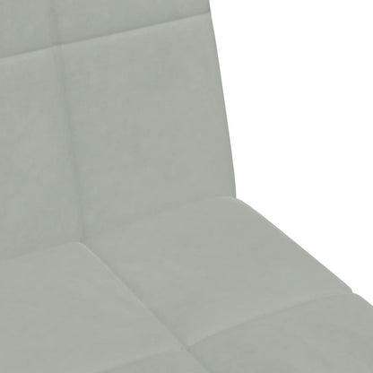 Sofá-cama 2 lugares c/ apoio de pés veludo cinza-claro