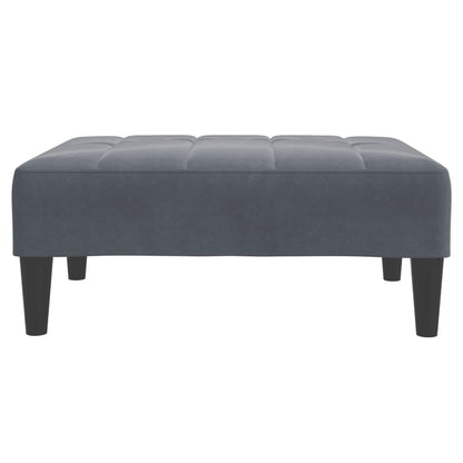 Sofá-cama 2 lugares c/ apoio de pés veludo cinzento-escuro